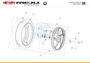 BYE-BIKE-EURO4-WHITE drawing FRONT WHEEL