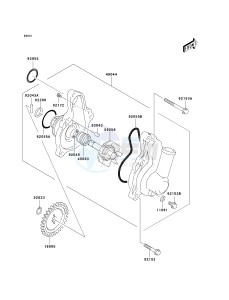 KSF 400 A [FX400] (A6F) A6F drawing WATER PUMP