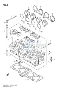 GSX650F (E3-E28) Katana drawing CYLINDER HEAD