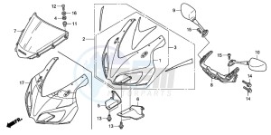 CBR1000RR drawing UPPER COWL (CBR1000RR6/7)