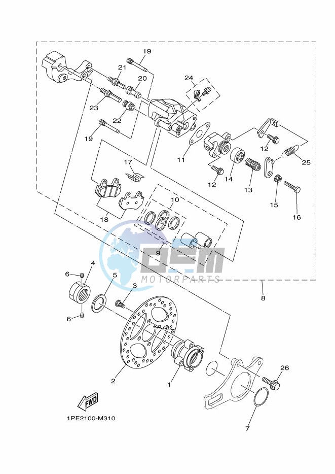 REAR BRAKE CALIPER