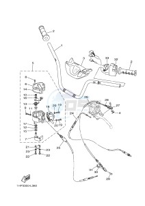 YFM550FWAD YFM5FGPHB GRIZZLY 550 EPS HUNTER (1HS7) drawing STEERING HANDLE & CABLE