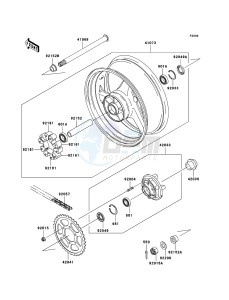 NINJA ZX-12R ZX1200B6F FR GB XX (EU ME A(FRICA) drawing Rear Hub