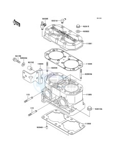 JET SKI X-2 JF800A7F EU drawing Cylinder Head/Cylinder