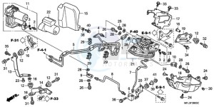 CBR1000RAA Korea - (KO / ABS) drawing FRONT POWER UNIT/FRONT VA LVE UNIT