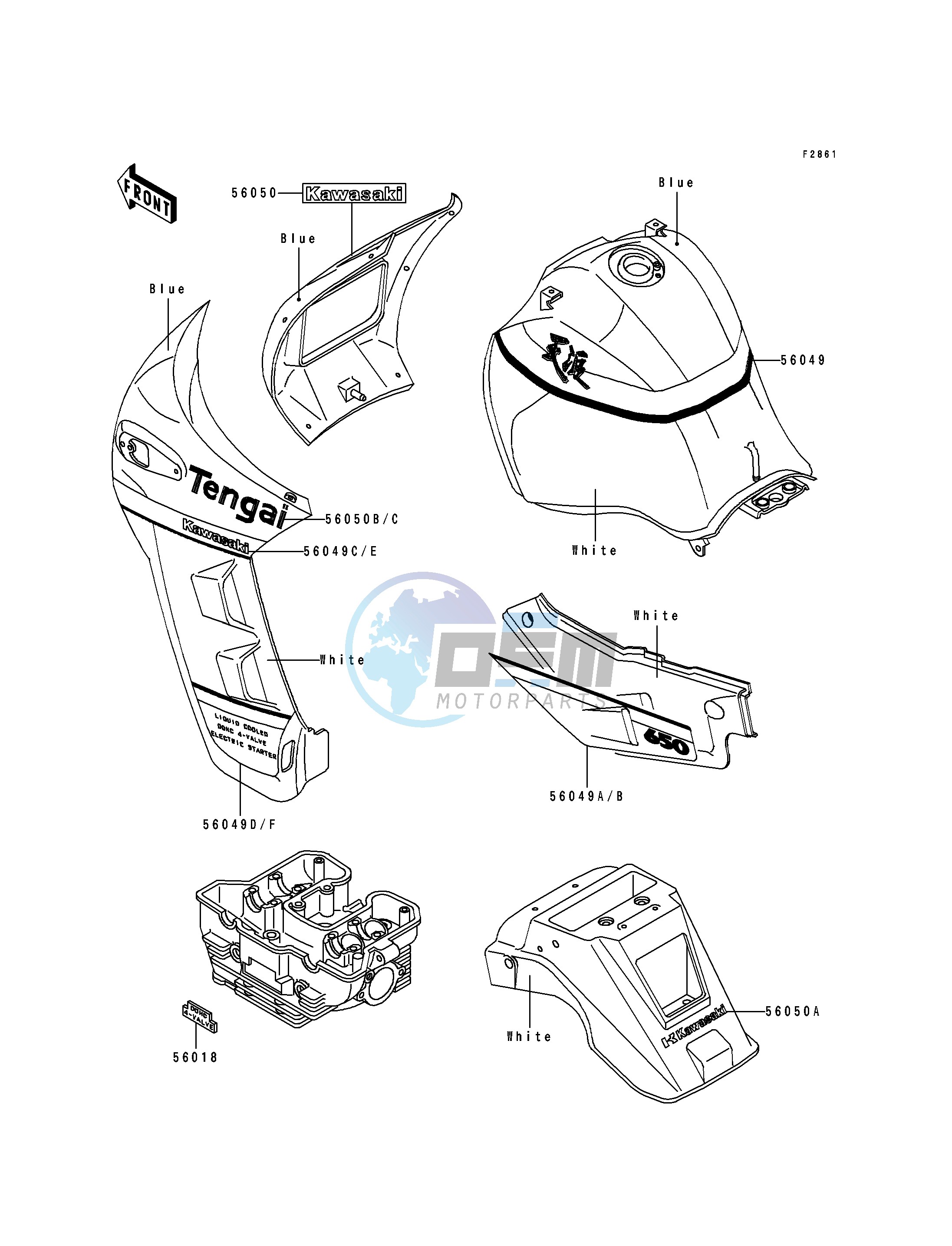 DECAL-- BLUE_WHITE- --- KL650-B2- -