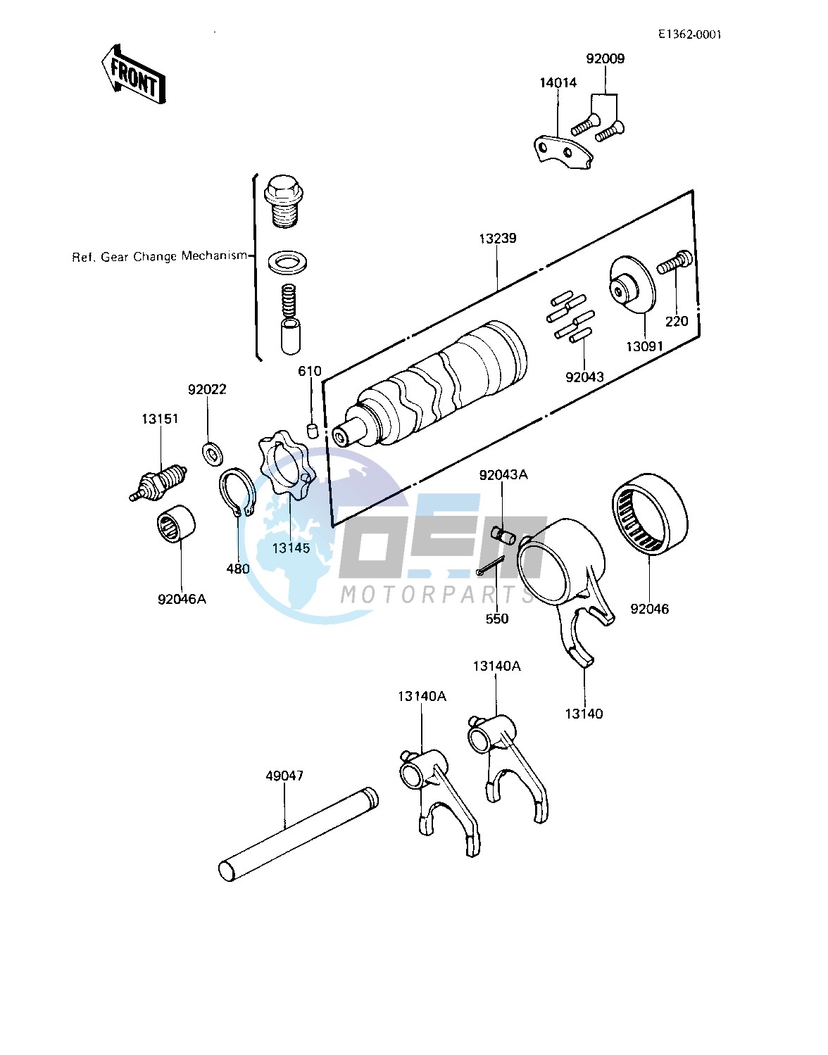 GEAR CHANGE DRUM & FORKS -- 81-83 A2_A3_A4- -