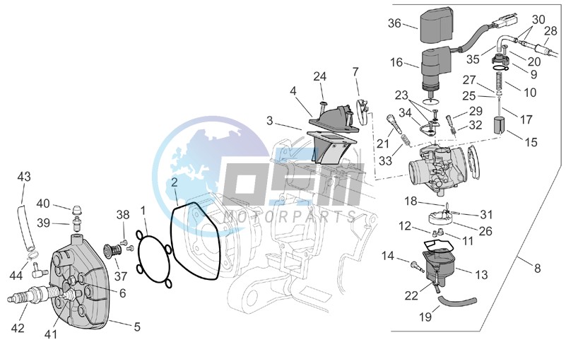 Cylinder head - Carburettor