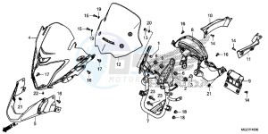 CB500XAF CB500X UK - (E) drawing FRONT COWL