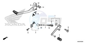 CB1100CAH UK - (E) drawing PEDAL (CB1100CA/ CAD/ NA/ NAD)