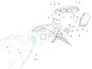 Medley 150 4T ie ABS (EMEA) drawing Rear headlamps - Turn signal lamps