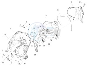 FLY 150 4T 3V IE (NAFTA) drawing Front glove-box - Knee-guard panel