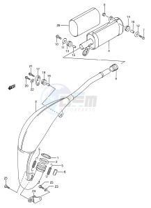 RM125 (E28) drawing MUFFLER (MODEL M)