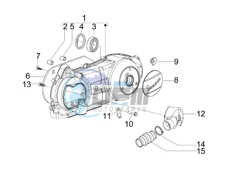 Crankcase cover and cooling