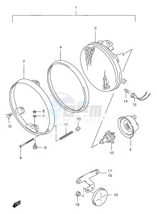 GSF1200 (E2) Bandit drawing HEADLAMP (GSF1200T V W X Y)