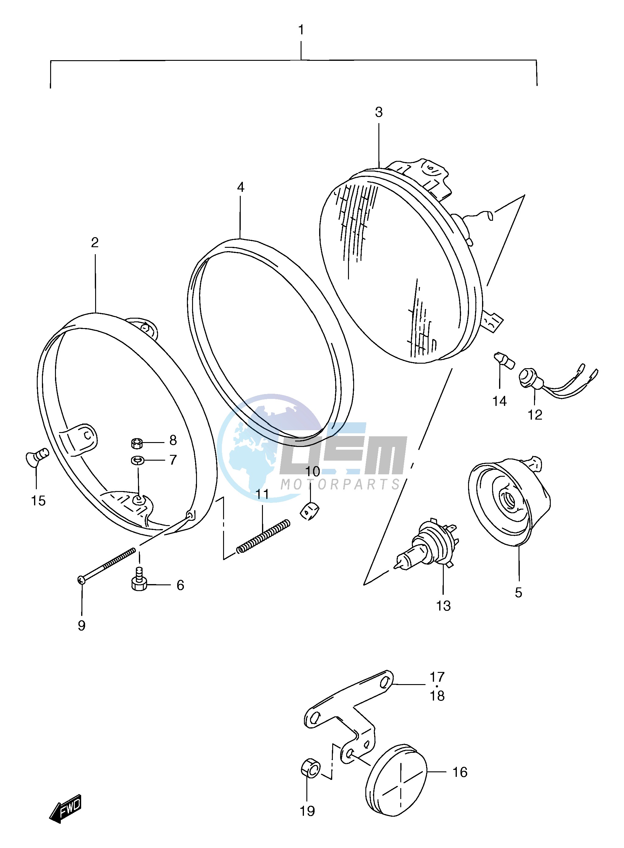 HEADLAMP (GSF1200T V W X Y)