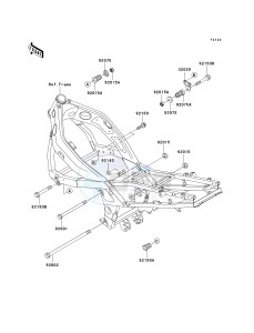 ZX 600E [ZX-6 NINJA ZZR 600] (E10-E13 E13 CAN ONLY) ZZR 600 drawing ENGINE MOUNT