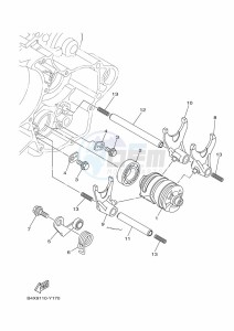 YZ125 (B4XJ) drawing SHIFT CAM & FORK