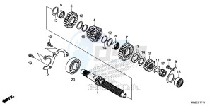 CB500FAD CB500F ABS Continue » UK - (E) drawing TRANSMISSION (MAINSHAFT)