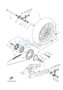 MT07A MT-07 ABS 700 (1XB5 1XB7) drawing REAR WHEEL