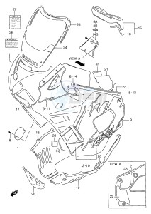 GSX750F (E2) drawing COWLING BODY (MODEL N E30)