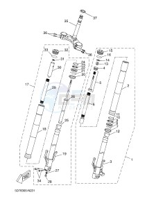 YZF-R125A YZF-R125 ABS R125 (5D7E) drawing FRONT FORK