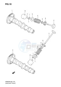 AN650 (E2) Burgman drawing CAM SHAFT VALVE