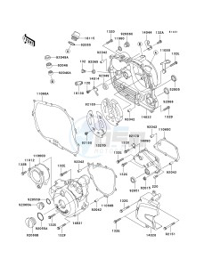 KL 250 G [SUPER SHERPA] (G9F) G9F drawing ENGINE COVER-- S- -