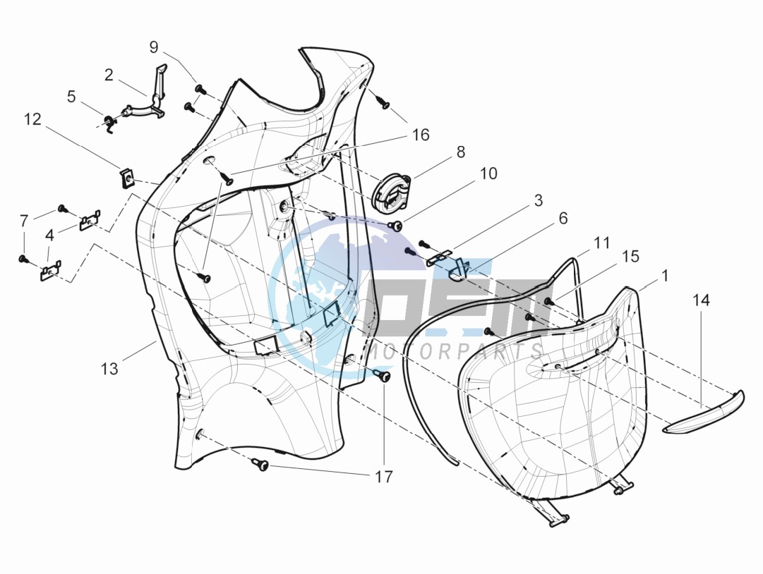 Front glove-box - Knee-guard panel