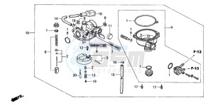 TRX90 SPORTRAX 90 drawing CARBURETOR