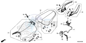 CBR500RE CBR500R UK - (E) drawing SEAT/ REAR GRIP