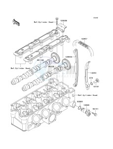 ZX 900 F [NINJA ZX-9R] (F1-F2) [NINJA ZX-9R] drawing CAMSHAFT-- S- -_TENSIONER