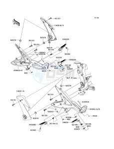 ER 650 A [ER-6N (EUROPEAN] (A6S-A8F) A7F drawing FOOTRESTS