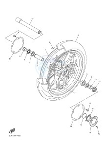 YZF-R1 998 R1 (2CRC 2CRD) drawing FRONT WHEEL