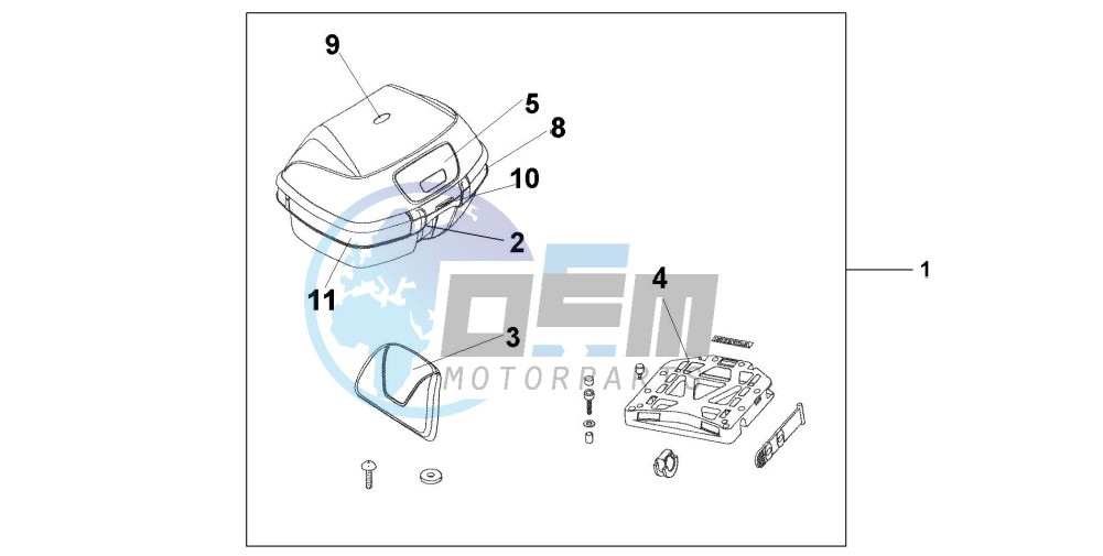 TOP BOX 45L PEARL HERON BLUE