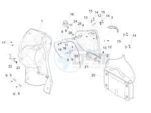 Liberty 50 4T PTT 2009-2017 drawing Front glove-box - Knee-guard panel