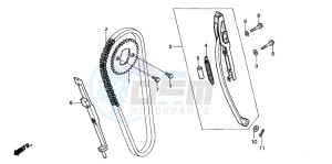 CB250 drawing CAM CHAIN/TENSIONER