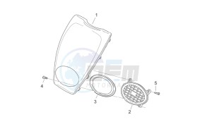 Scarabeo 50 2t e2 (eng. piaggio) drawing Front body III - Front cover