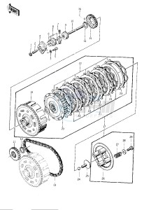 KZ 400 D (D) drawing CLUTCH -- 74 -75 KZ400_KZ400D- -