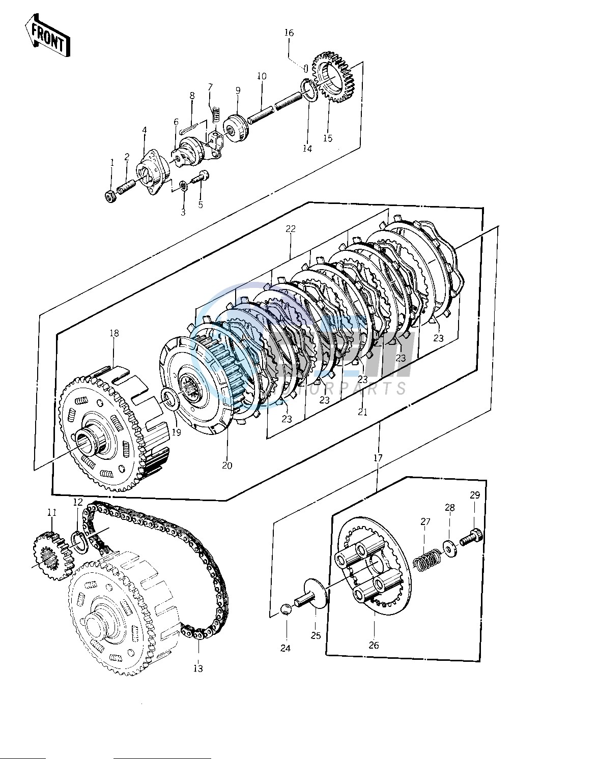 CLUTCH -- 74 -75 KZ400_KZ400D- -