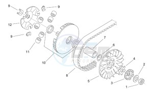 Scarabeo 100 (eng. Minarelli) drawing Variator