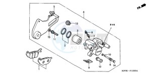 CBR125RWA France - (F / CMF WH) drawing REAR BRAKE CALIPER