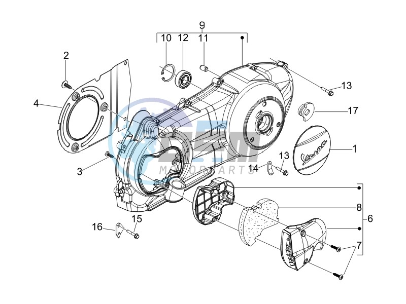 Crankcase cover and cooling