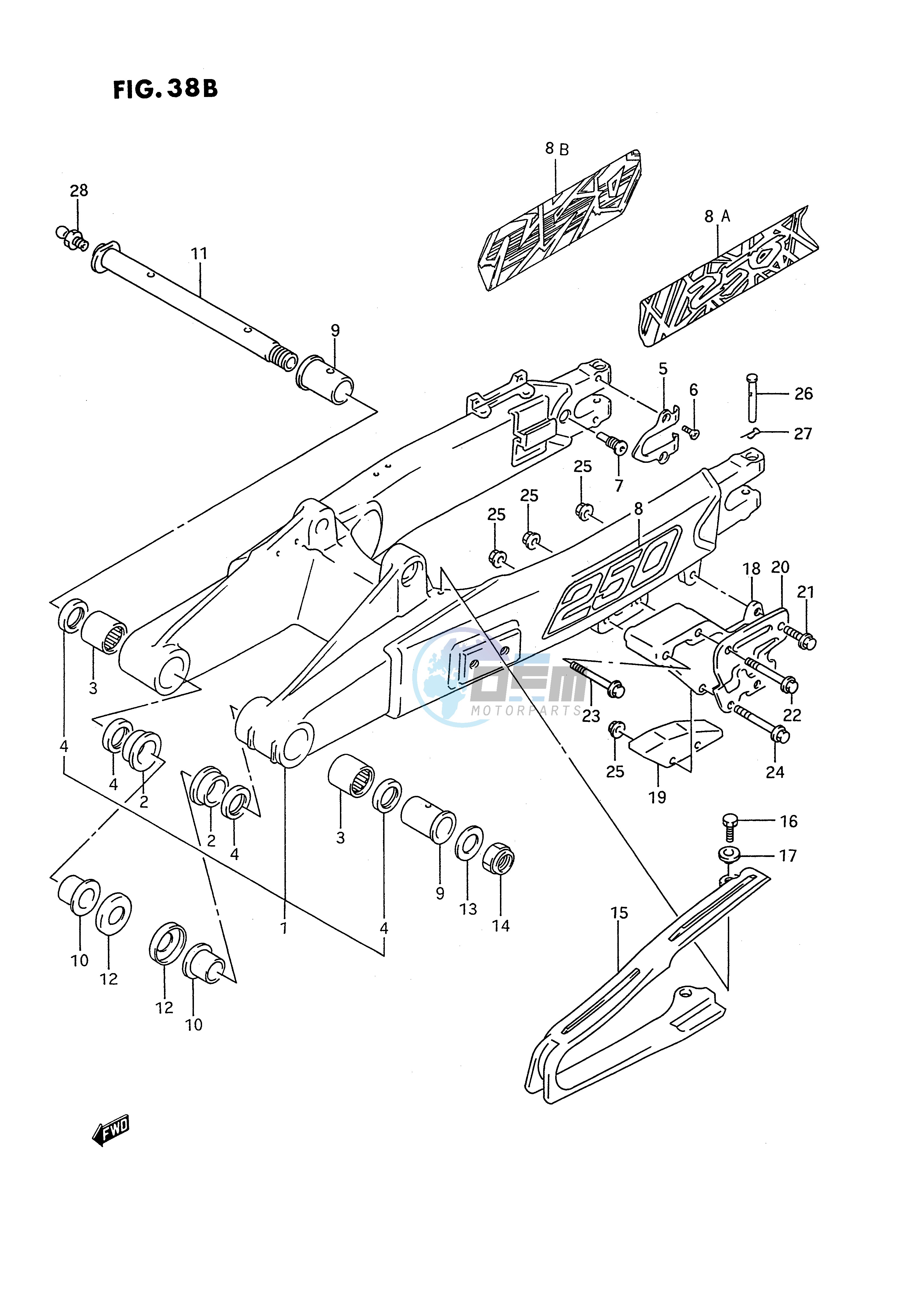 REAR SWINGING ARM (MODEL P R S T)