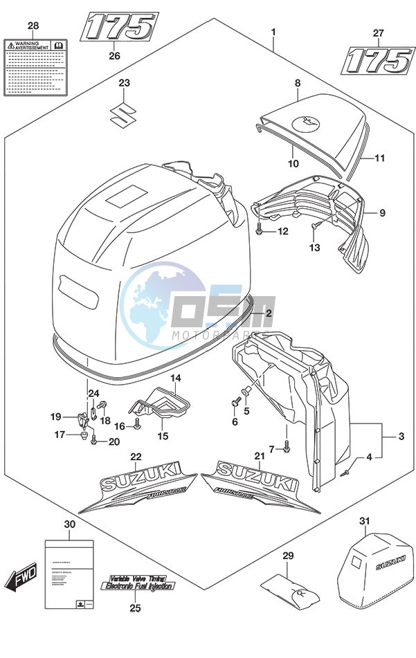 Engine Cover (White) (C/R)