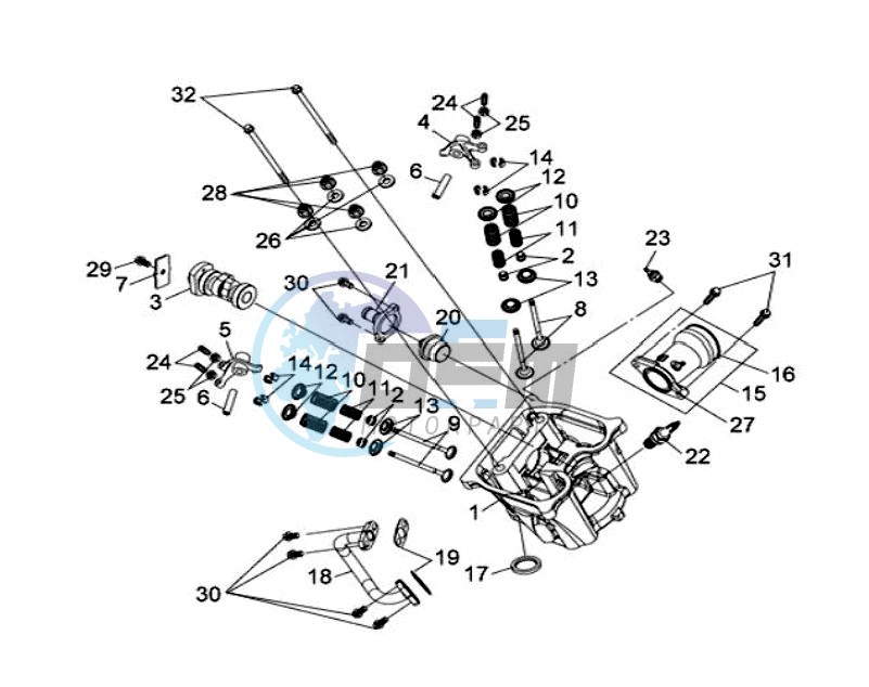 CYLINDER HEAD CPL   / THERMOSTAT