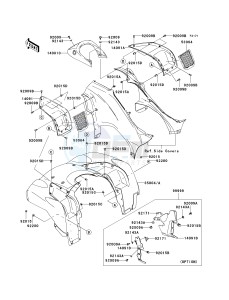 KVF 650 H [BRUTE FORCE 650 4X4I] (H7F-H8F) H8F drawing FRONT FENDER-- S- -