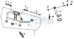 FIDDLE III 200I L6 drawing CENTRAL STAND /SIDE STAND/ KICKSTARTER PEDAL