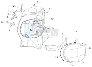 Fly 125 4t drawing Front glove compartment