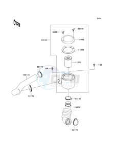 KAF400 A [MULE 610 4X4] (A1) A1 drawing AIR CLEANER-BELT CONVERTER